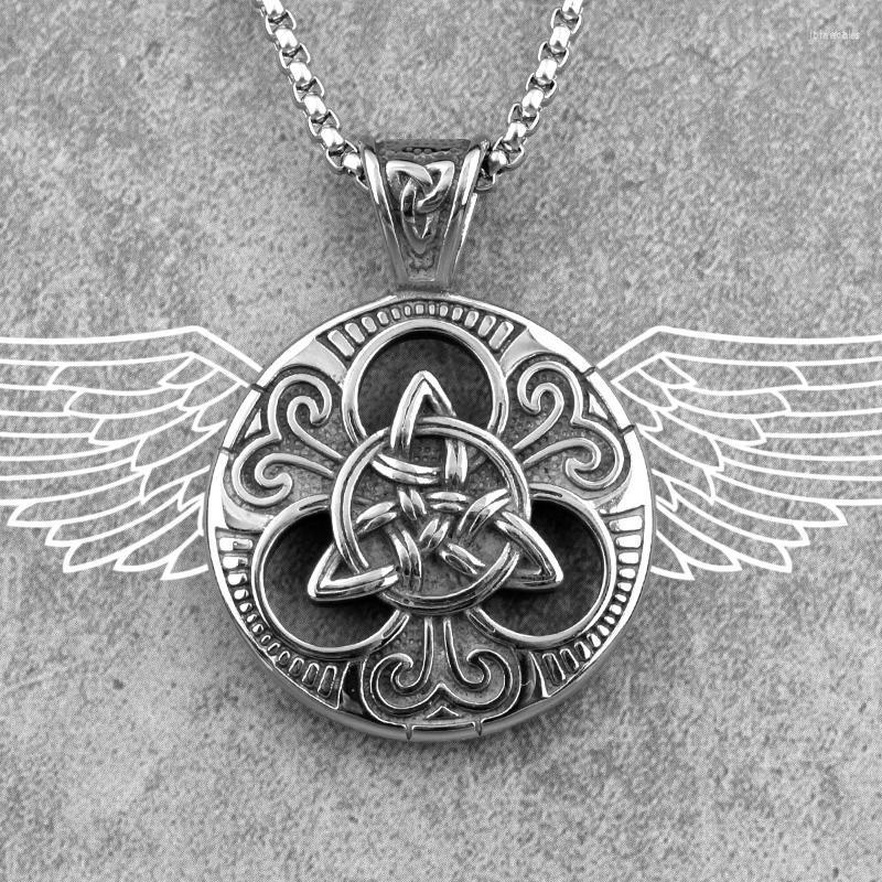 

Pendant Necklaces Viking Symbol Celtic Knot Stainless Steel Men Pendants Chain Punk For Boyfriend Male Jewelry Creativity Gift Wholesale