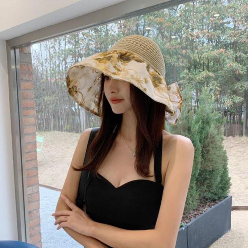 

Wide Brim Hats Foldable Bucket Hat Summer Sun For Women Girls Flower Visor Fisherman Cap Anti-uv Sunscreen Caps Beach TravelWide, Red