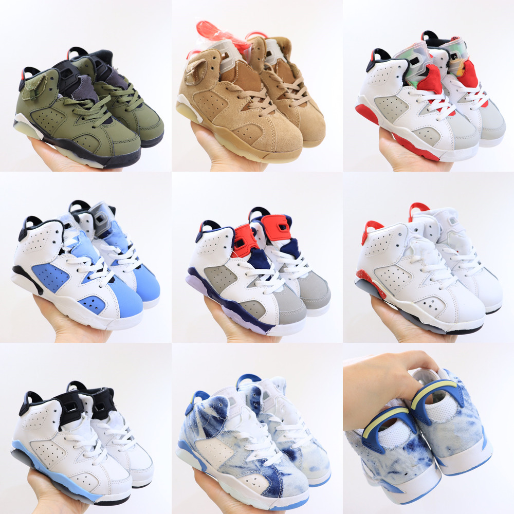 

Jumpman 6 Kids Baketball Shoes air jorden 6s sports sneakers University Blue Carmine DMP Red Oreo White Black Infrared Golden Big Boys Girls Children Toddler Trainer, Donot choose