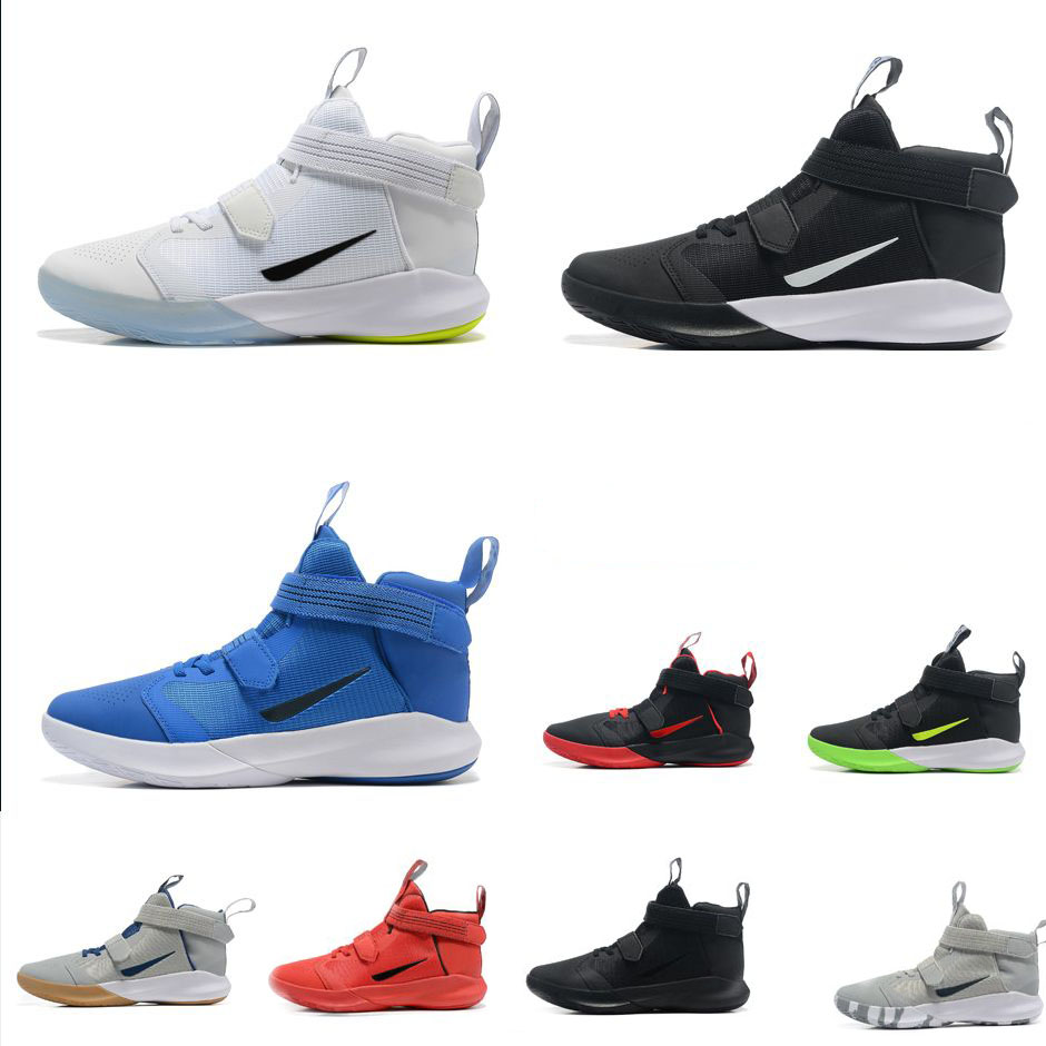 

Mens precision 3 high top basketball shoes White Black Blue Red Bred Green Grey Lebron soldier 19 XIX Space Jam sneakers tennis, 1#