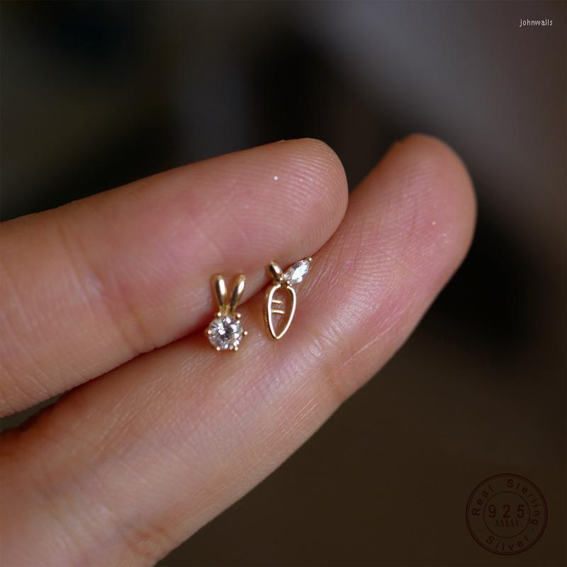 

Stud Earrings Sterling Silver French SSimple Inlaid Crystal Cartoon Carrot Women Creative Fashion Party Jewelry GiftStudStud