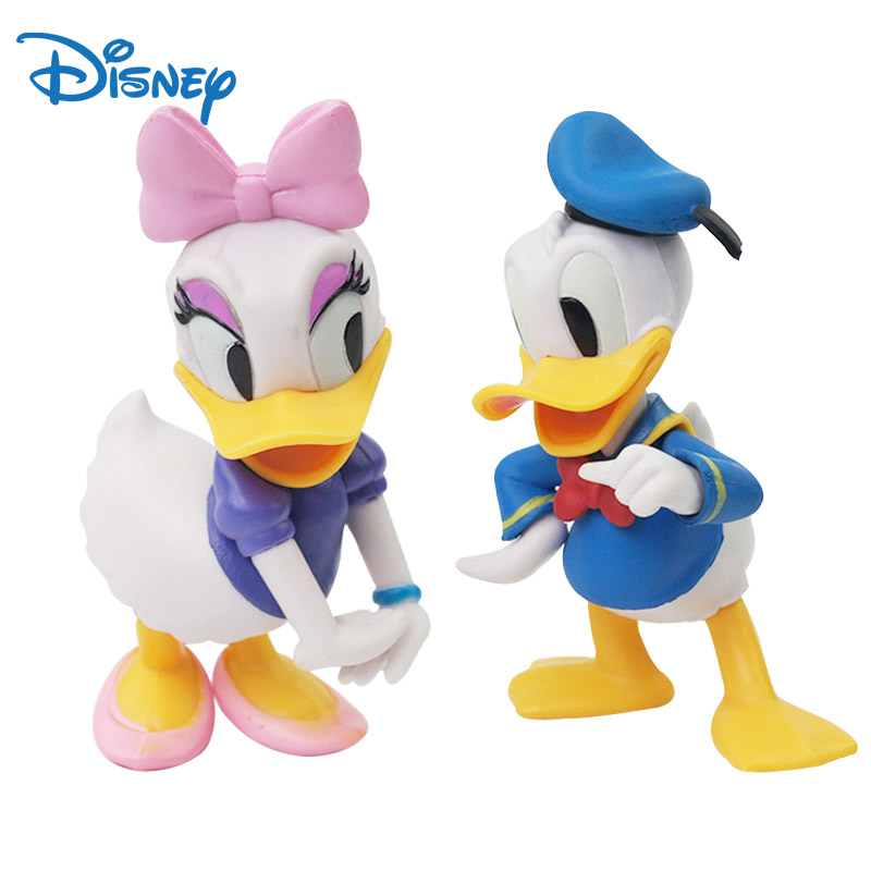 Disney 2pcs 12cm Minnie Mouse Collectible Doll Mini Baking Party Gifts Kids Birthday Cake Decorations Kawaii Decorations