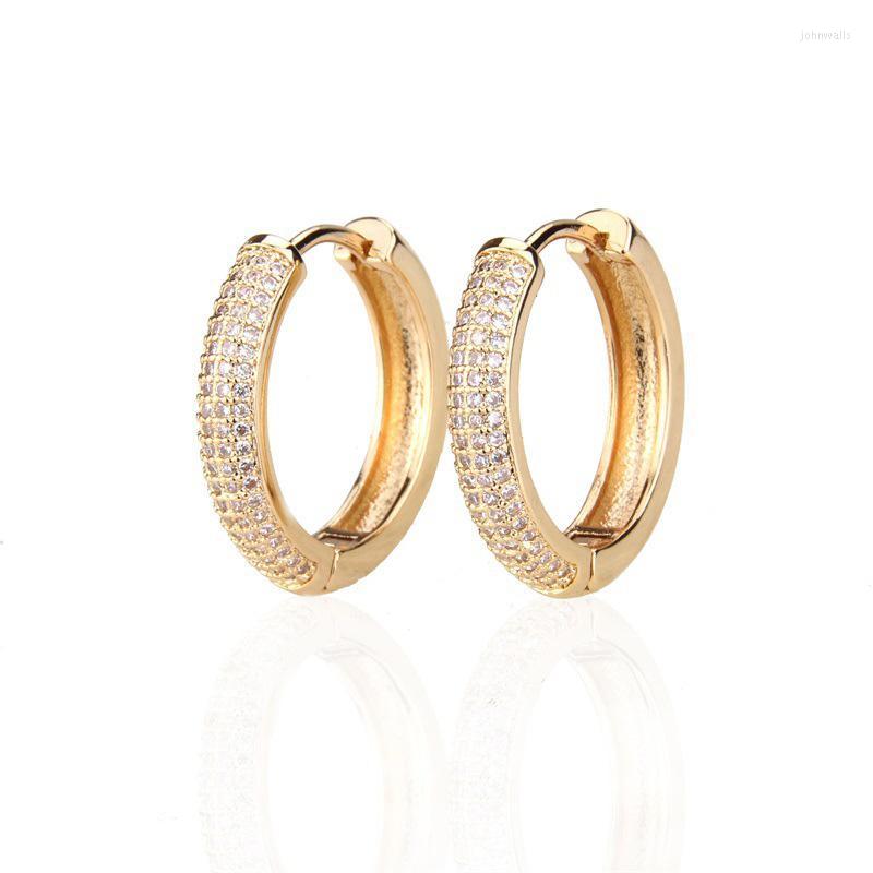 

Hoop Earrings & Huggie Simple Round Circle Small 1 Pair Minimalist Gold Cubic Zirconia Huggies For Women Ladies Jewelry GiftsHoop