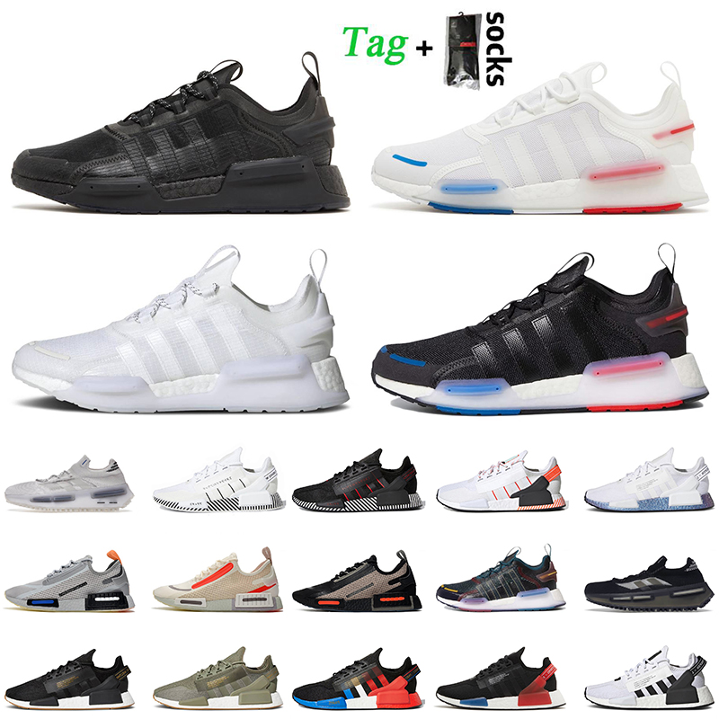 With Socks NMD R1 V2 V3 Running Shoes 2022 Women Mens NMDS Edition 1 Triple White OG Black Grey Metallic Silver Paris Dazzle Camo Pink Blue Green Nm