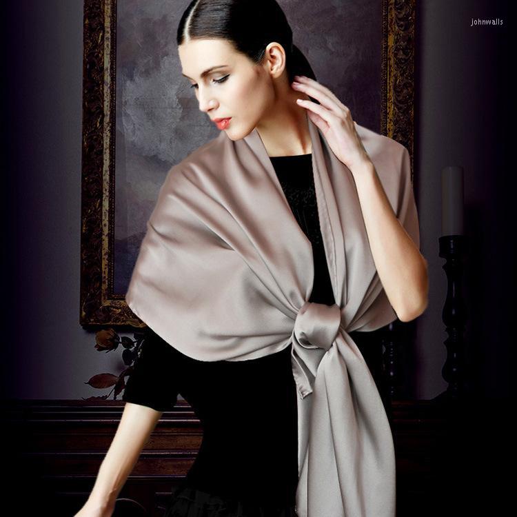 

Scarves The Elegant Autumn And Winter Pure Silk Scarf Plain Satin Mulberry Red Hangzhou Fashion Monochrome ScarfScarves