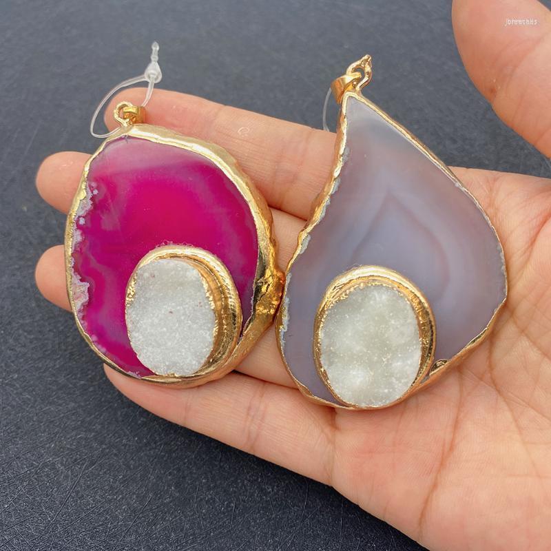 

Charms Natural Semi-precious Stone Pendant Irregular One-piece Red Agate And Blue For DIY Necklace Jewelry Charm 1/pcs