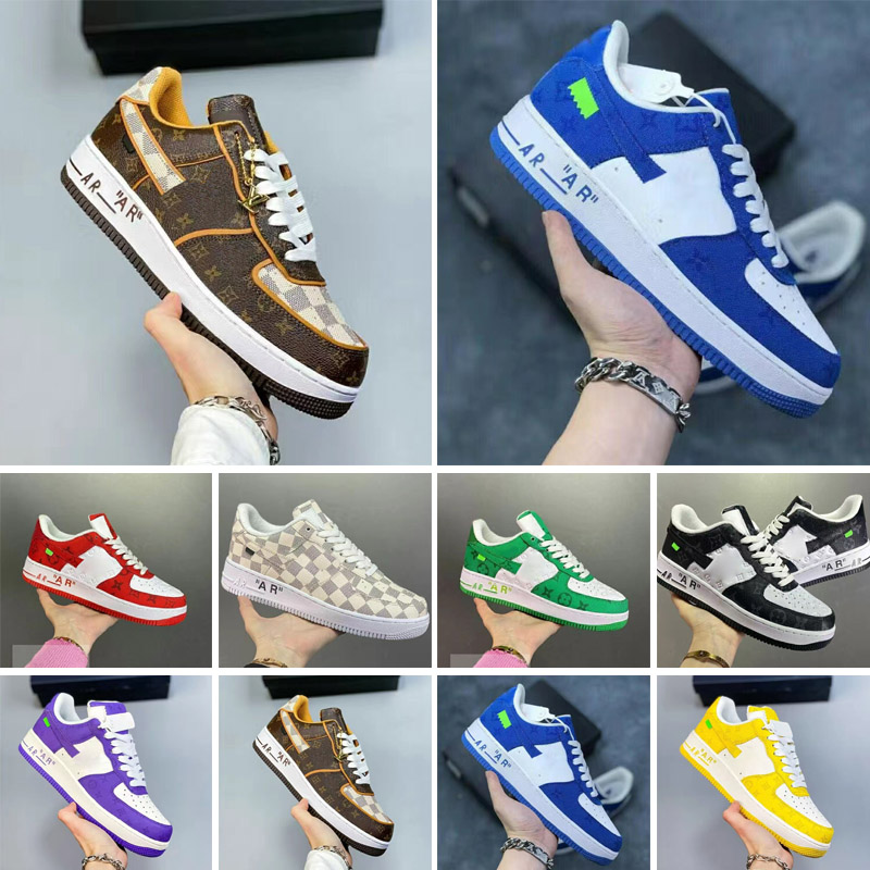 

Mens Monograms Brown Damier Azur Shoes Sandals Sneakers Running Forces Low Us 13 1 Trainers Women Casual Big Schuhe 36-45, Color 4