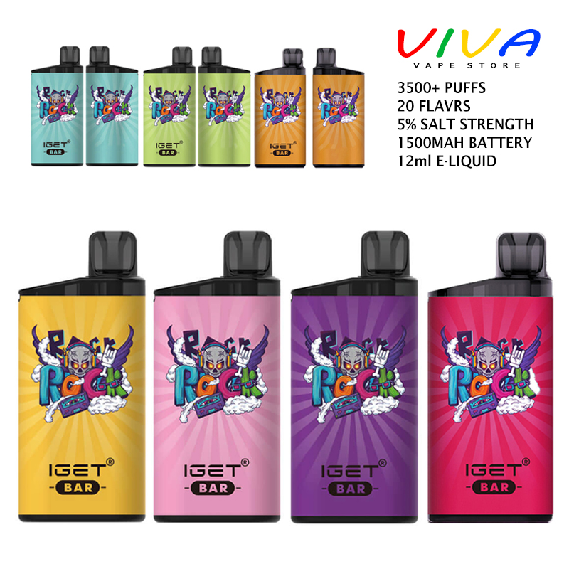 

Original iGet Bar 3500 Puffs E Cigarette Kit iGets Disposable Vape Box 1500mAh 12ml Prefilled Carts Pen Pod Device i Get Cigarettes Vapor Vapes, Remark flavrs