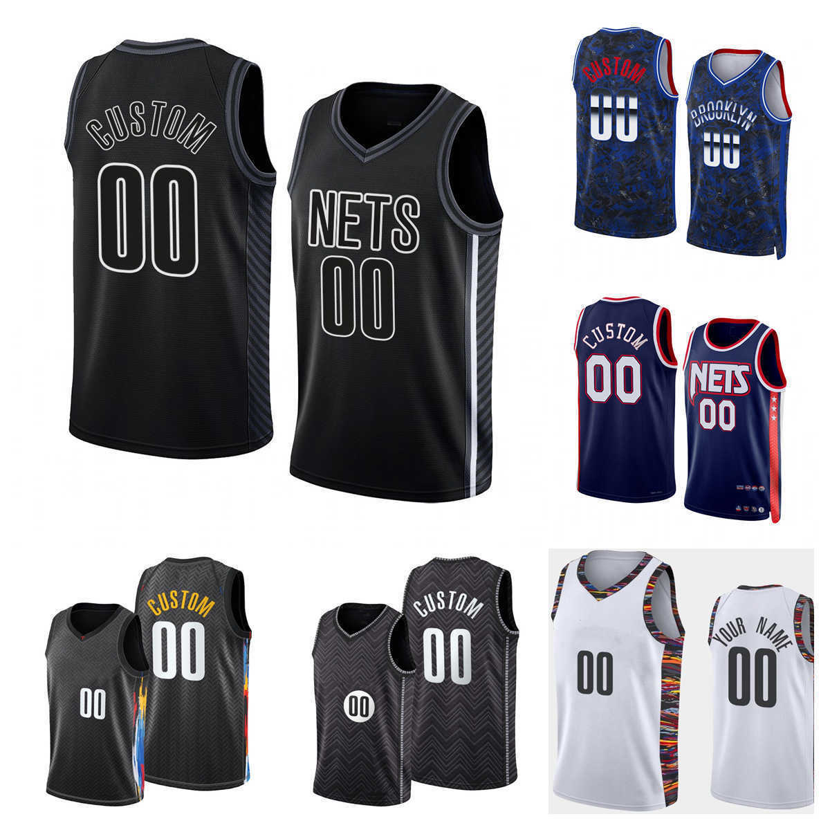 

Custom Printed 2023 Brooklyn''Nets''New Basketball Jerseys Durant Irving Harris Royce Curry Thomas Sharpe Claxton