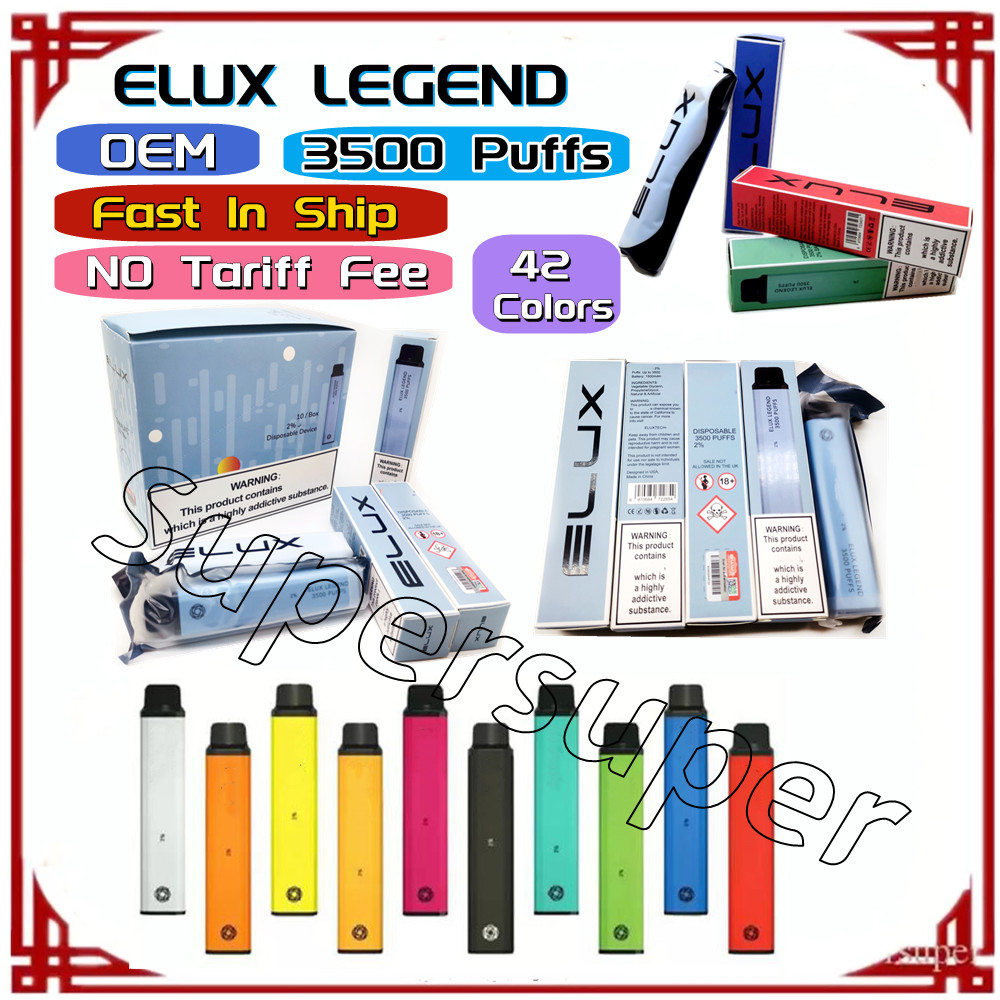 

Elux Legend Disposable E Cigarettes 3500 Puffs 42 Colors 2% 1000mAh Battery OEM Customize 10ml Prefilled Mesh Coil Pod Cartridge Wholesale Avaialble Manufacturer