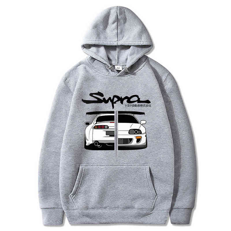

Men' Hoodies Sweatshirts Anime Initial D Toyota Supra Hoodies Men JDM Manga Print MK IV EU Size Loose Casual Long Sleeve Japanese Style Casual Sweatshirt, White