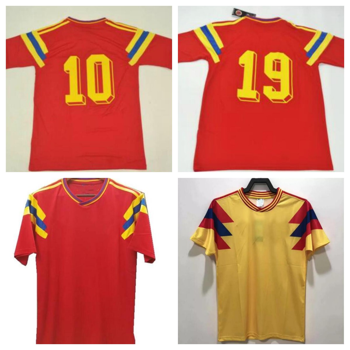 

#10 Valderrama soccer jerseys Colombia 1990 Retro away home yellow red classic commemorate antique Collection vintage football shirts Escobar Guerrero, Black
