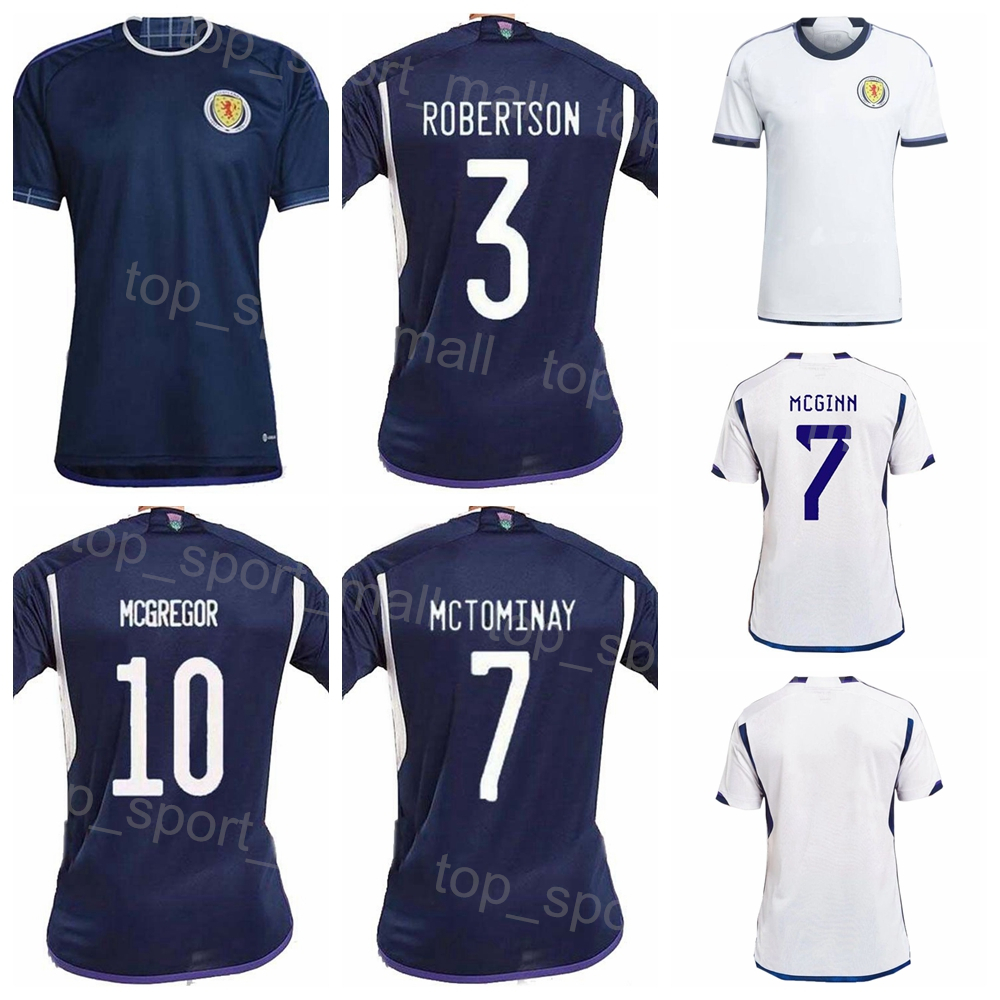 

National Team 2022-23 Scotland Soccer Jersey McGINN DYKES ADAMS CHRISTIE FRASER HANLEY ROBERTSON McGREGOR GORDON RALSTON ARMSTRONG HENDRY Football Shirt Kits, Navy blue