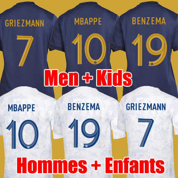 

2022 World Cup Maillots de football Soccer Jersey French BENZEMA Football shirts MBAPPE GRIEZMANN POGBA kante maillot foot kit top shirt MEN PJY2, 2022 men away