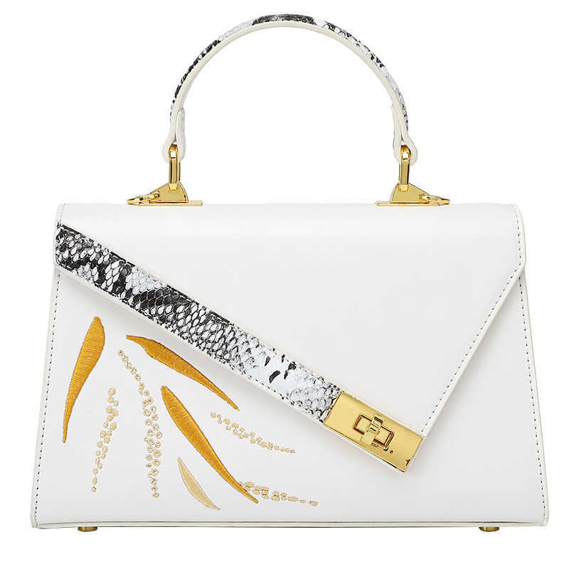 

Evening Bags Designer Tote Bag Luxury Brand Embroidery Bags Handbags Women Silk scarf Lock Shoulder Bag Classic Ladies Shopping Crossbody Purses Wallet, White