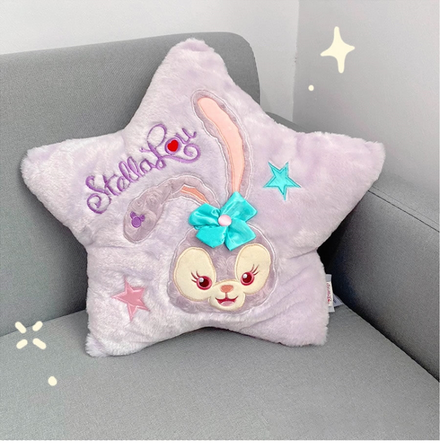 

40x40cm Star Bunny Plush Cushion Disney Pillow Easter Bunny Toy Textile Pillowcase Christmas Ornament, Red