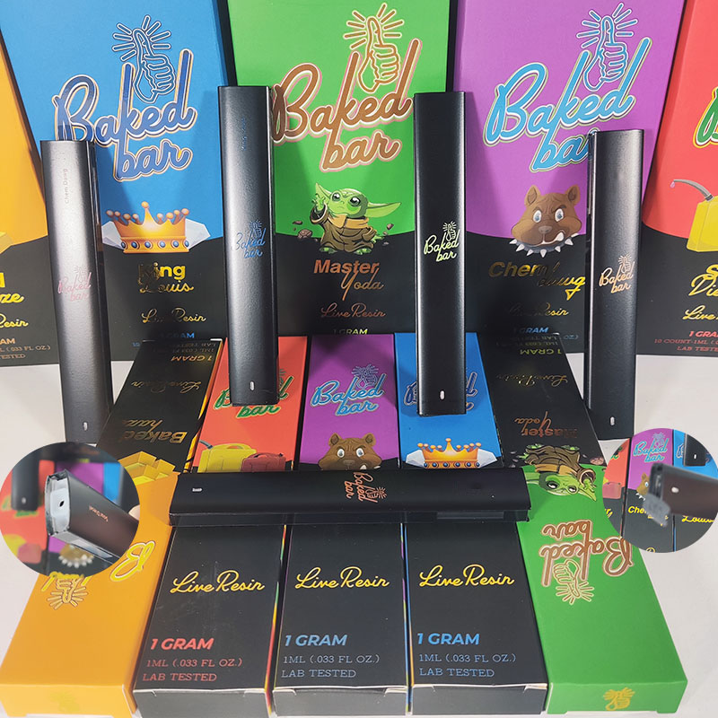 

black Baked bar Disposable Vape Pen bake vapes Rechargeable 1ml pods Vaporizer Pod Battery Electronic Cigarettes Starter Kit Disposables Cartridges cake dabwoods