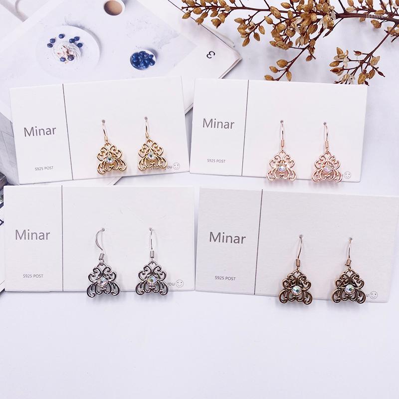 

Dangle Earrings & Chandelier Retro Hollow Out Floral Metal For Women Female Rose Gold Color Alloy Geometric Drop Statement JewelryDangle