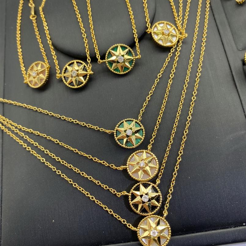 New designed EARRING compass Pendant white shell Rose des Vents diamonds women's necklace star fashion ladies zircon BRACELET Desi184b