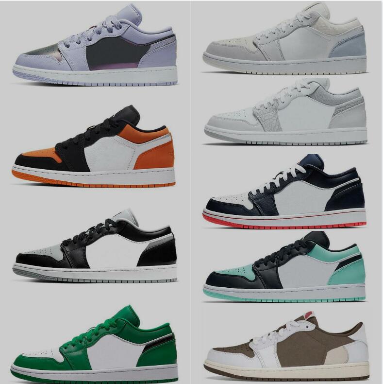 

Jumpman 1 Mens outdoor athletic Shoes Low Tropical Light Travis UNC Obsidian Ember Glow Black Bred Toe Retroes 1s Women Skateboard 36-45, Box