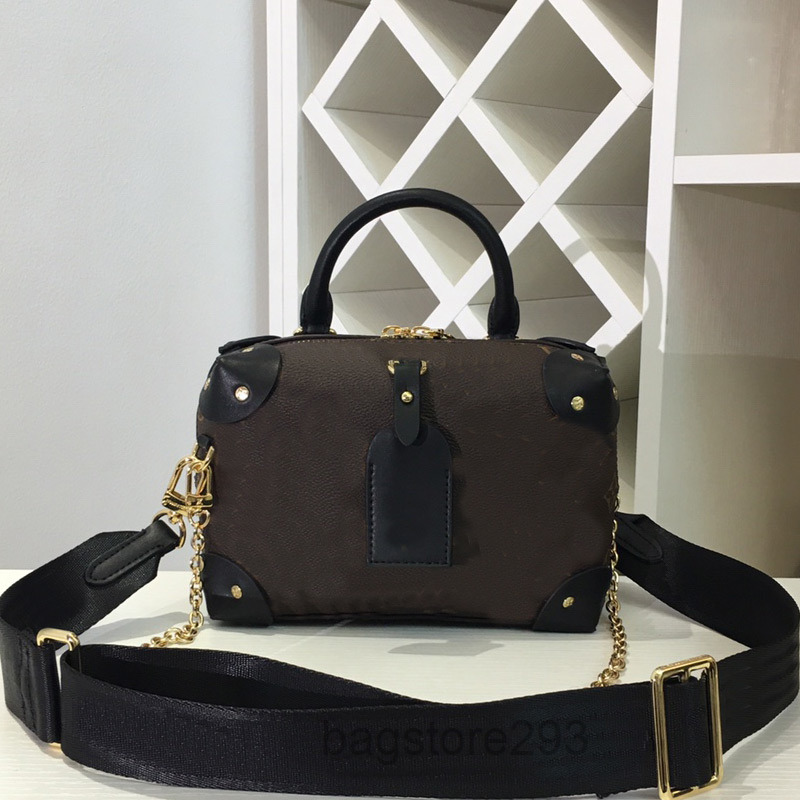 

Mini Tote Bag Handbag Purse Old Flower Cow Leather Trim Coated Canvas Removable Wide Shoulder Strap Crossbody Bags Wallet High Quality 2022