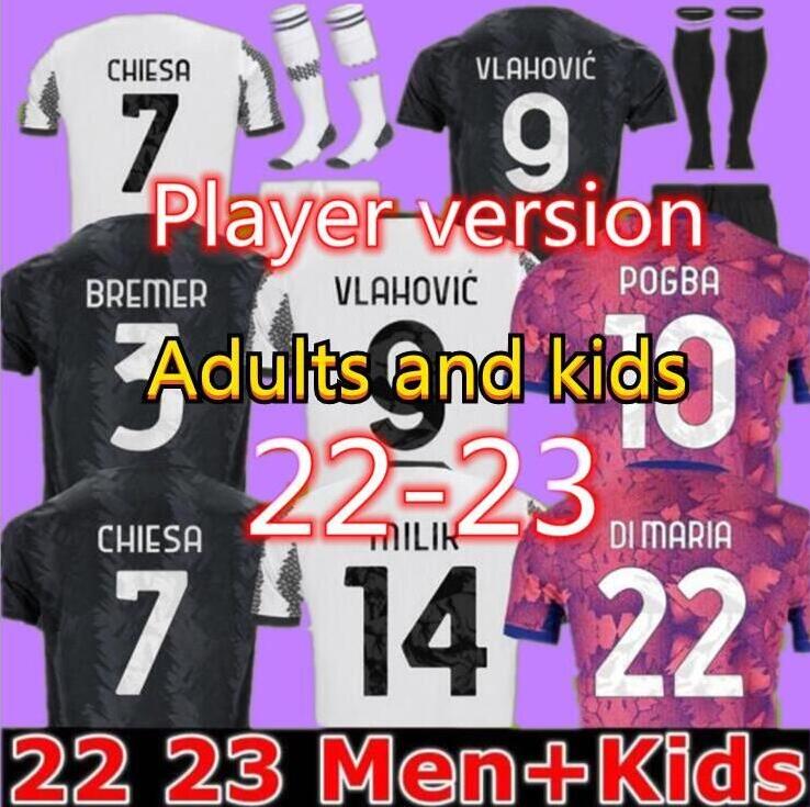 

fans player version soccer jersey 2022 2023 juventus home MILIK DI MARIA VLAHOVIC KEAN POGBA CHIESA McKENNIE LOCATELLI top jerseys 22 23 Kits men Kids unifor, 111