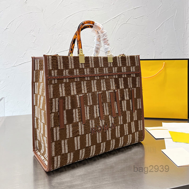 

Evening Bags Tote Sunshine Shopping Bag Canvas Leather High-Capacity Travel Handbag Crosbsody Bag Hawksbill Handle Brand Letter Removable S