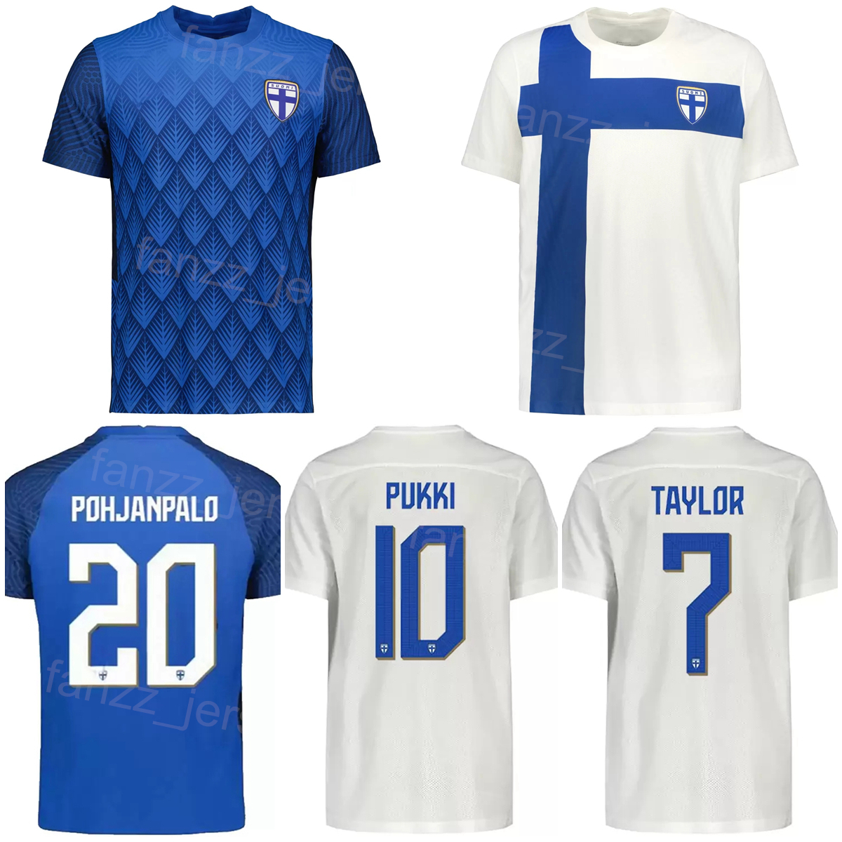 

2022 2023 Finland Soccer Jerseys National Team 10 Teemu Pukki 20 Joel Pohjanpalo Jari Litmanen 9 Mikael Forssell Benjamin Kallman Urho Nissila Football Shirt Kits, White