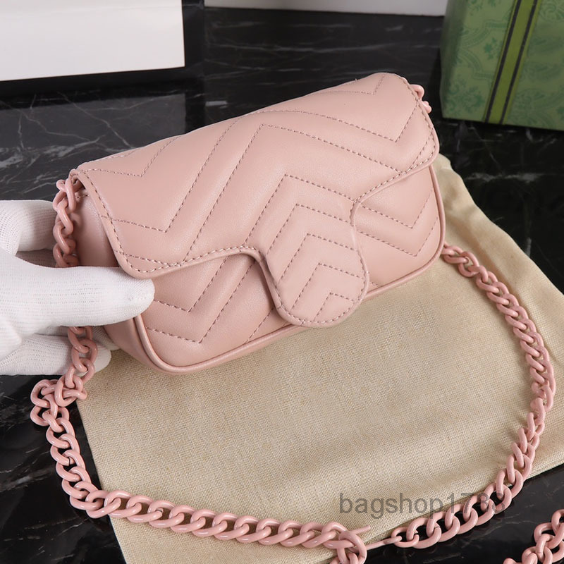 

Evening Bags Chain Crossbody Bag Women Handbags Purse V-Quilting Genuine Leather Solid Color Pocket Snap Fastener Fashion Clutch Wallets Ma