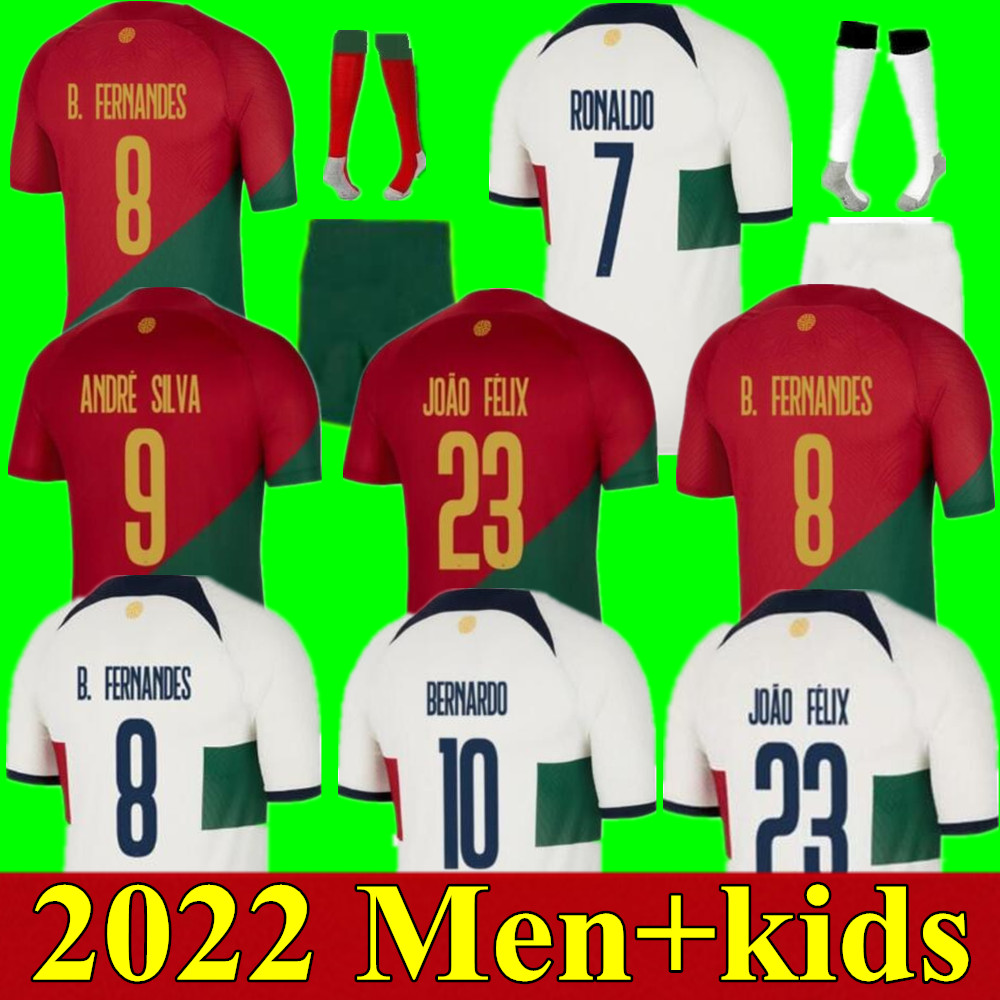 

22 23 JOAO FELIX Portuguese soccer jersey 2022 B.FERNANDES BERNARDO R.SANCHES PEPE DIOGO J National team shirt RUBEN DIAS R.NEVES G.GUEDES ANDRE SILVA Football uniform, Adult away