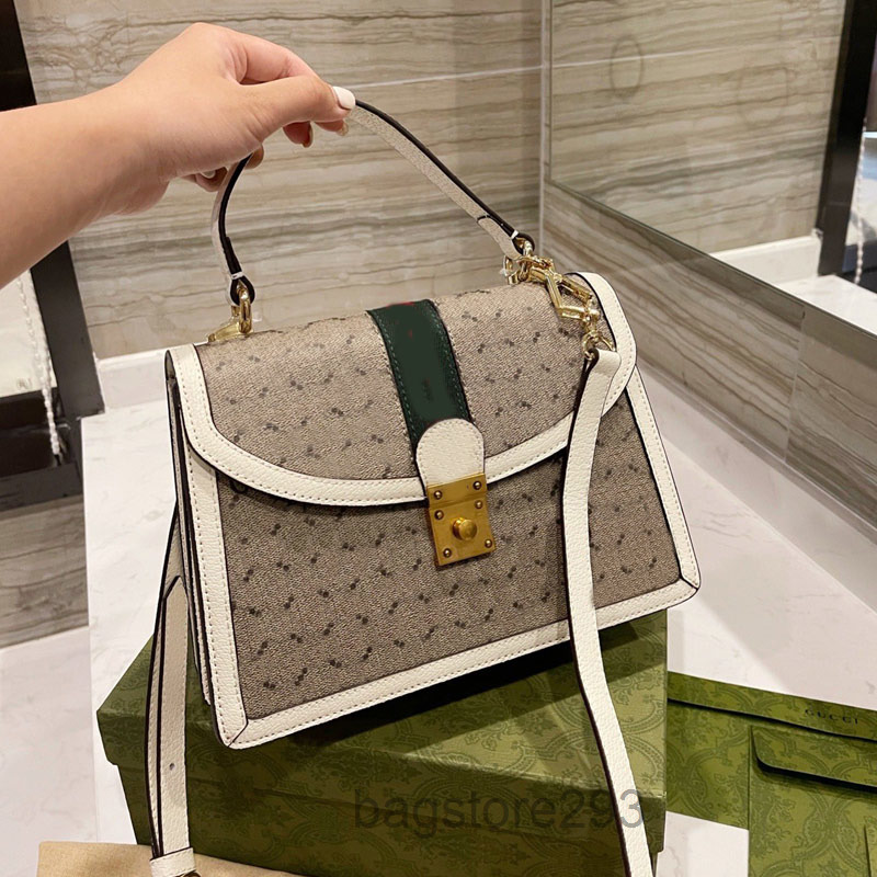 

Classic Women Ophidia Crossbody Bag Handbag Red Green Stripes Retro Printing Removable Shoulder Strap High Quality Handbags Purse 2022