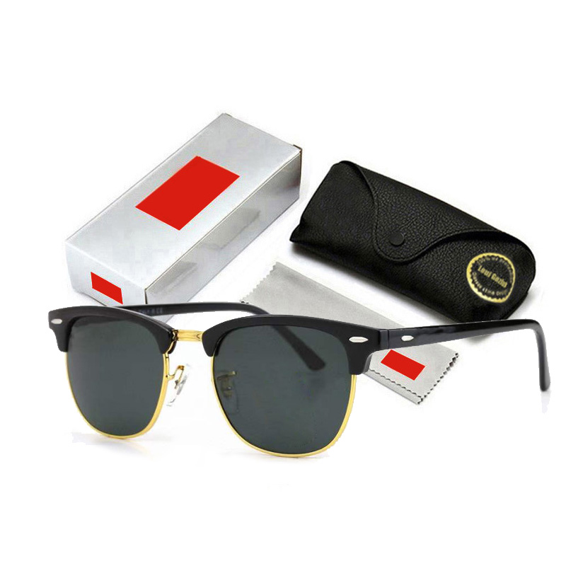 

3016N Clubmasters Vintage Semi-Rimless Sunglasses Men Women Glass lens Sun Glasses Ban Classic Retro Oculos De Sol Gafas UV400