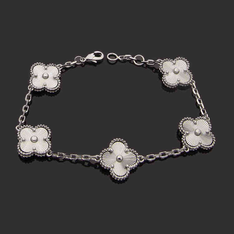 

Luxury Designer Link Chain Bracelet Four-leaf Cleef Clover Womens Fashion 18k Gold Bracelets Jewelry U6 16xw9
