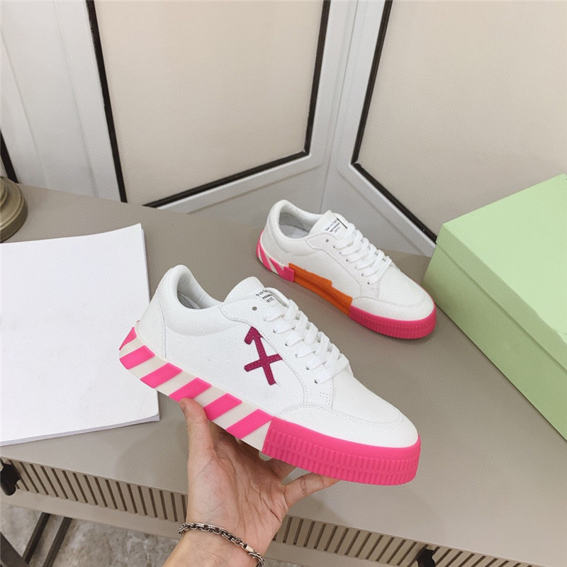 

Top quality Low Top Off Woman White Casual Shoes Desiger Round Toe Lace Up Vulcanized shoes Comfortable Women Men's Outdoor Sneakers Breathable Canvas, As show