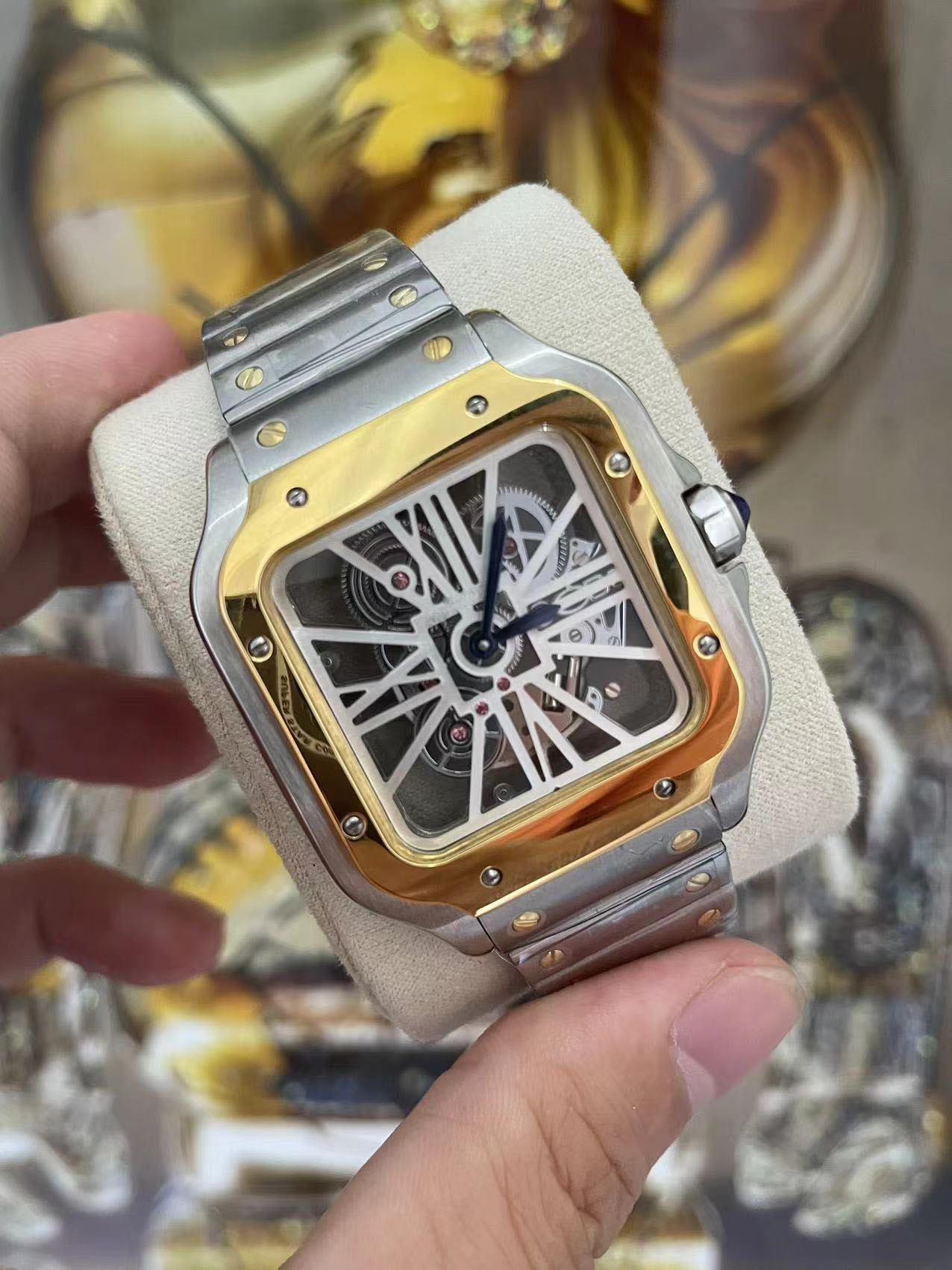 

Wholesale 2022 new Hig h Quality Skeleton Watches For Quartz Movement Sapphire Glass Stainless Steel Strap, 0.8mm