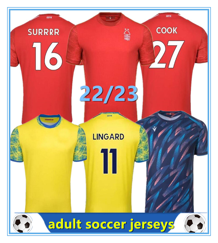 

22 23 Nottingham LINGARD Forest Soccer Jerseys GRABBAN Johnson SURRIDGE Awoniyi McKENNA DAVIS Zinckernagel Football Shirts men, 22/23 men home