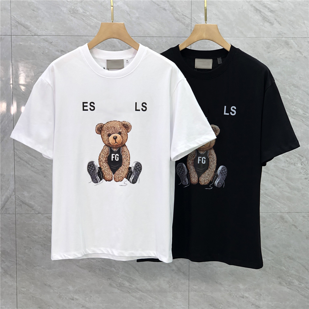 

Fashion Men T Shirt bear Print Designer Short Sleeves Hip Hop Men Women Tees