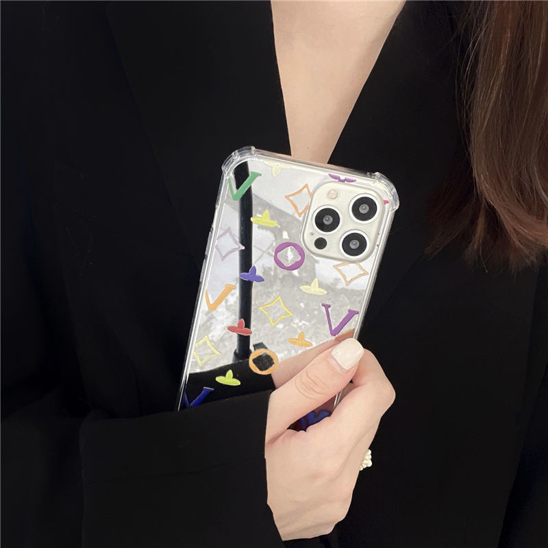 

Cell Phones Cases For Iphone Luxury Designers 7 8 Plus Mirror Classic V Letter Pattern Fashion Shockproof 12 11 Pro Max 13 13pro 13promax, L1