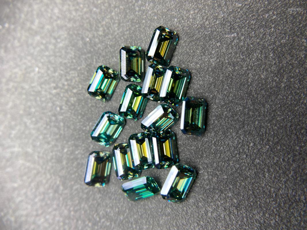 

Loose Diamonds 5x7mm 1.0CT Green Moissanite Square Emerald Cut Bare Stone Lab Bred Diamond Wedding Engagement Jewelry