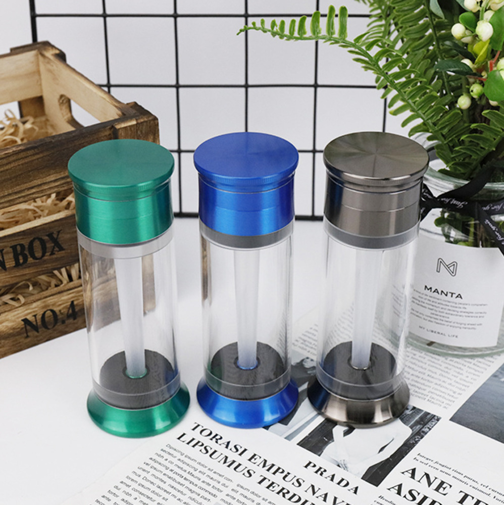

smoking Zinc Alloy Grinder Tobacco Slicer 4 Layers Metal Herb Crusher Colorful Cone Filler cigarette Grinder with Storage Container