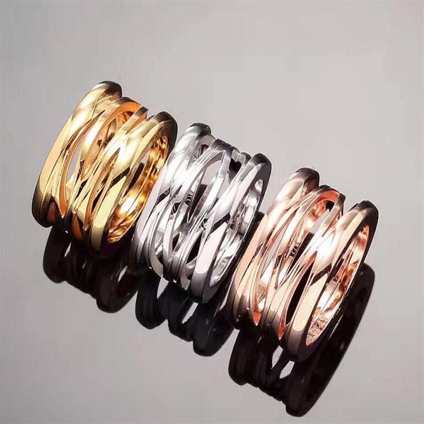 

2019 Titanium steel Fashiion Hollow out wedding spring rings for woman jewelry brand Vintage Jewelry The Latest 18k gold Love 275y