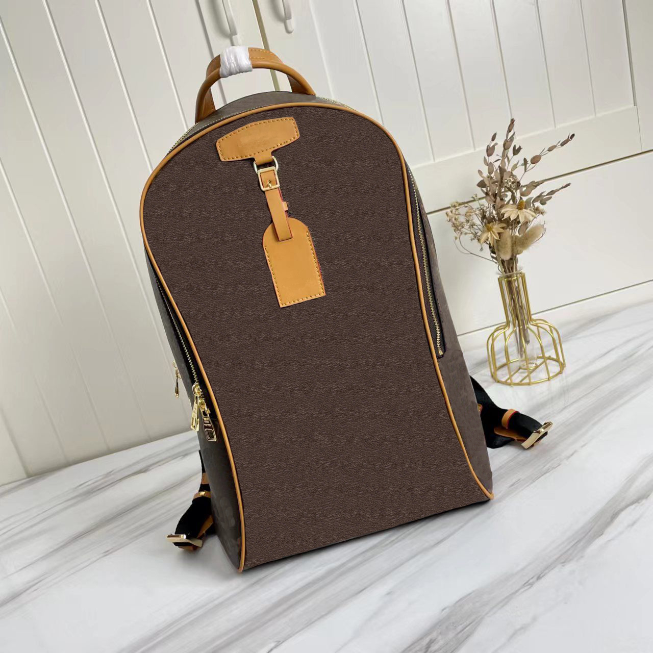 

ELLIPSE BACKPACK new designer women double shoulder school student bookbag daypack travel backpacks bags purse, Brown flower letter