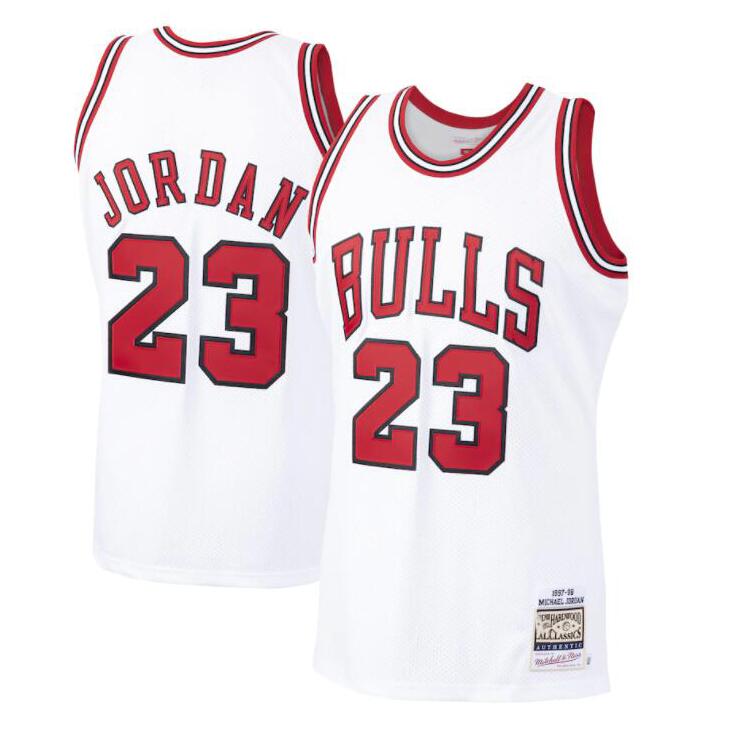 

Basketball Jerseys 23 Michael Goat Mitchell & Ness red black and withe Hardwoods Classics retro Men throwback jersey, With logo