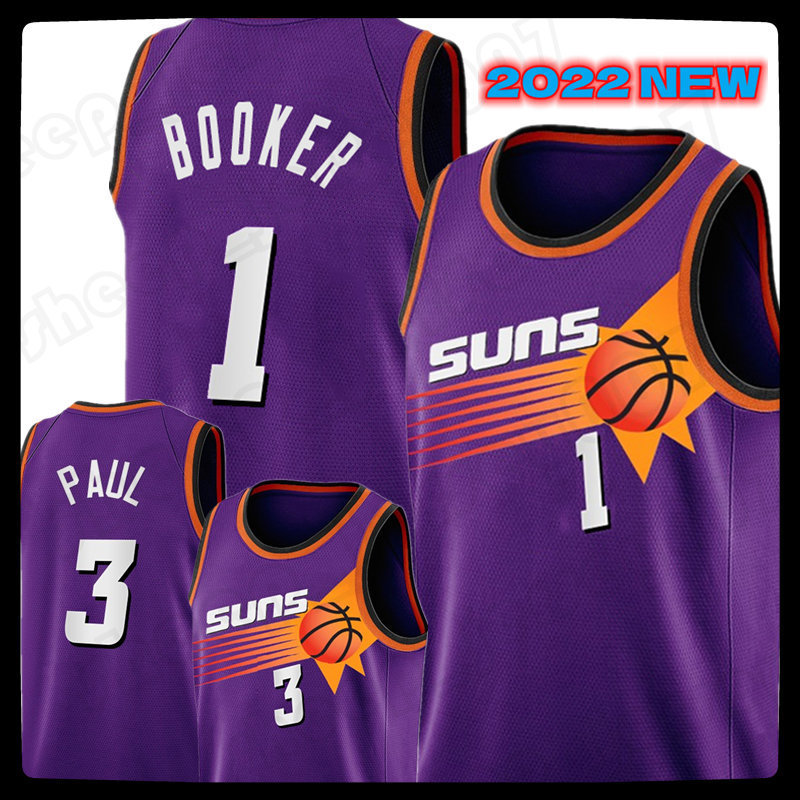 

Jersey Basketball''nba''Phoenix''suns''Devin 1 Booker Chris 3 Paul 2022-23 City Purple DeAndre 22 Ayton, Men jersey