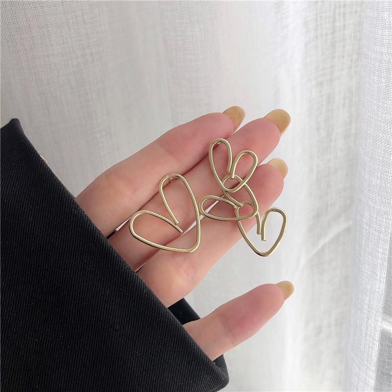 

Stud Earrings Simple Asymmetric Hollow Heart Long Drop Fashion Geometric Irregular Dangle For Women Wedding Jewelry Gifts