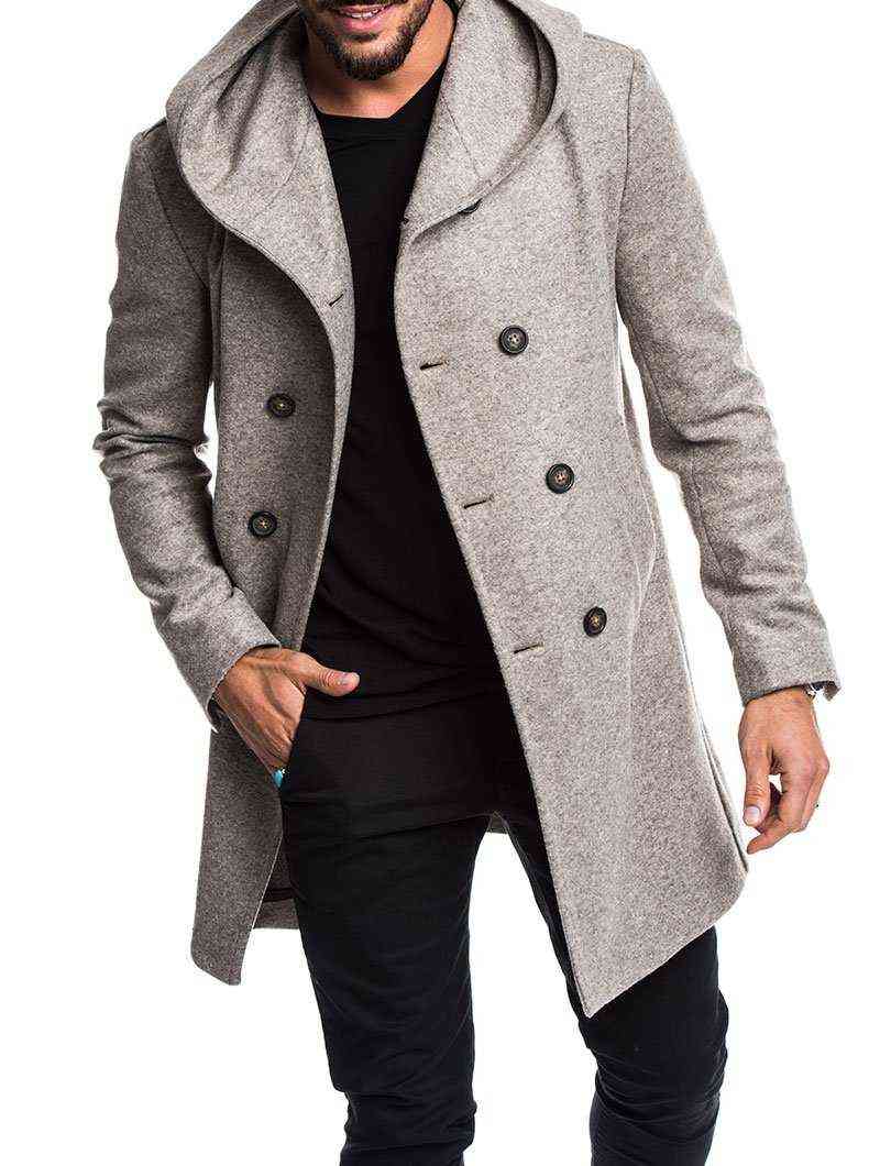 

Men's Jackets mens long trench coat Cotton Wool jacket Formal Casual autumn and winter models 5 color fashion S-3XL, Camel