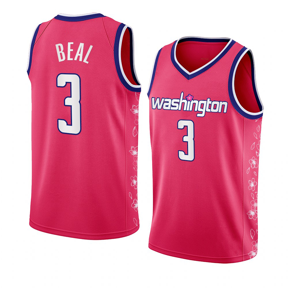 

Basketball Jerseys Bradley Beal Beal 33 Kuzma 6 Porzingis 8 Hachimura 1 Davis 2022-23 season pink city Men Women Youth jersey, With logo