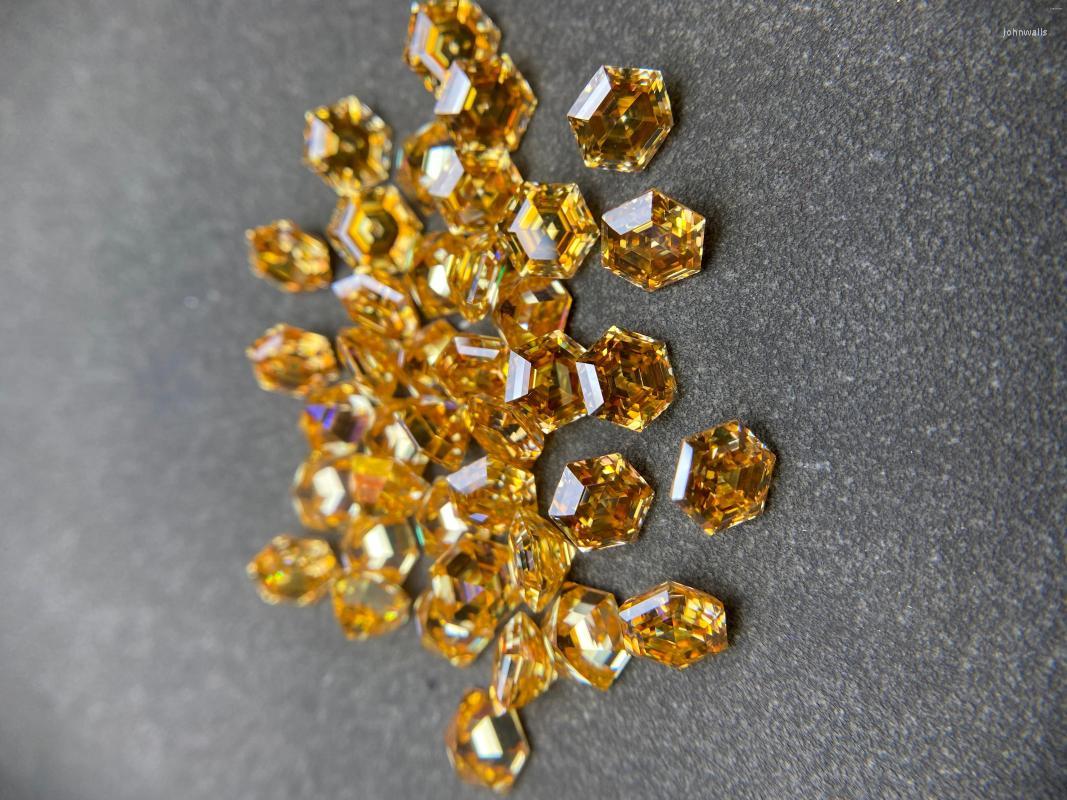 

Loose Diamonds 6.5x6.5mm Yellow Hexagonal Mosang Diamond Laboratory Cultivation Can Be Through The Drilling Pen Support Wholesale