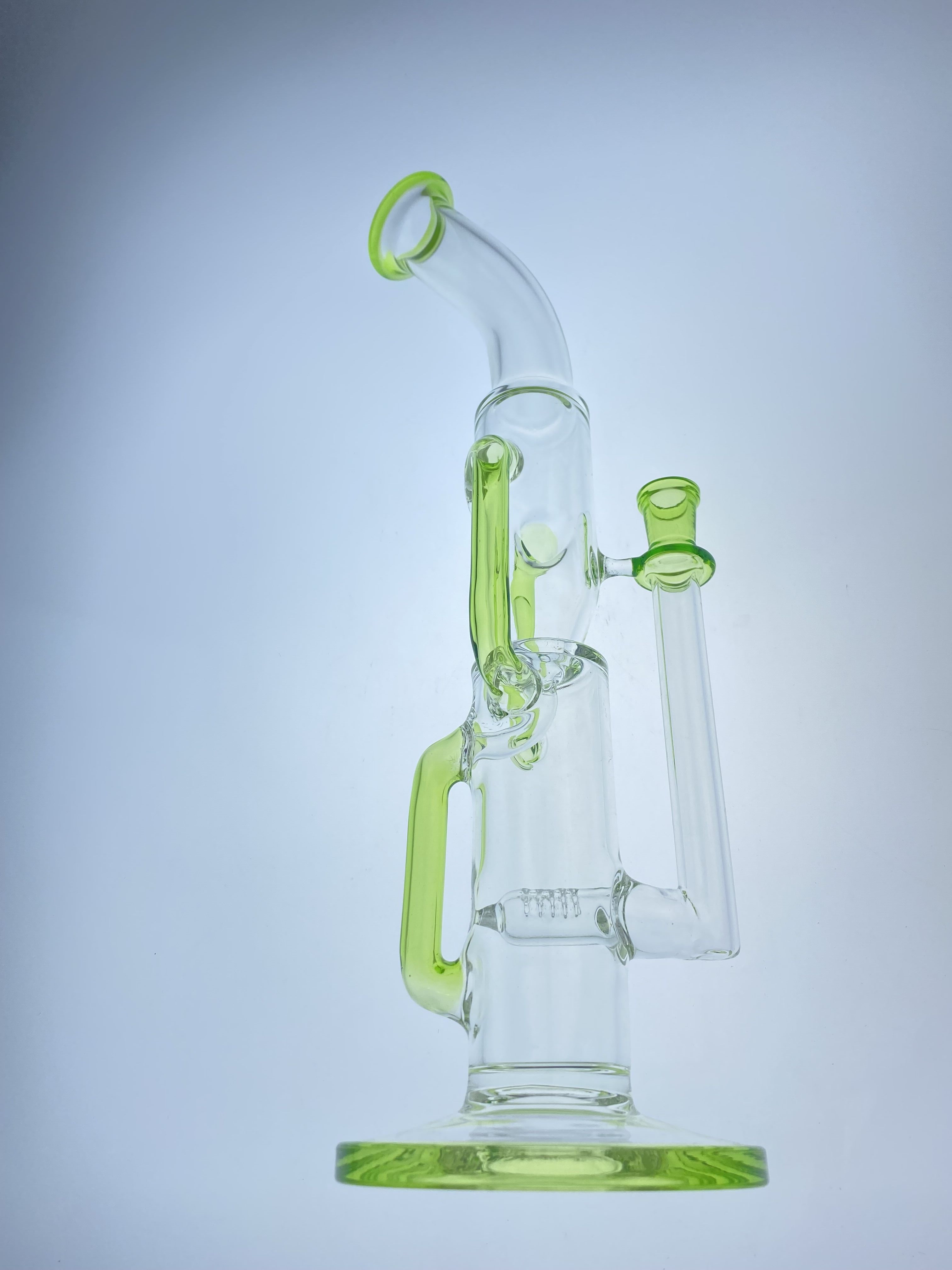 

clear and green bong Glass smoking pipe 14mm joint factory outlet welcome to order