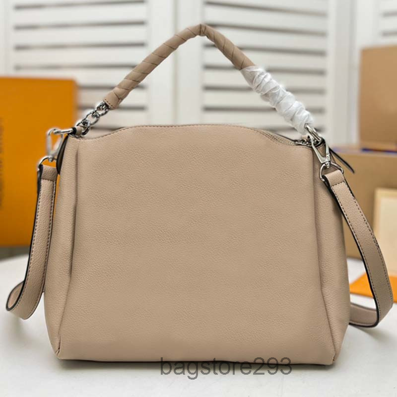 

Hollowed Babylone Handbags Tote Bag Removable Strap Zipper Closure Cowhide Leather High Quality Women Crossbody Shoulder Bags M 2022